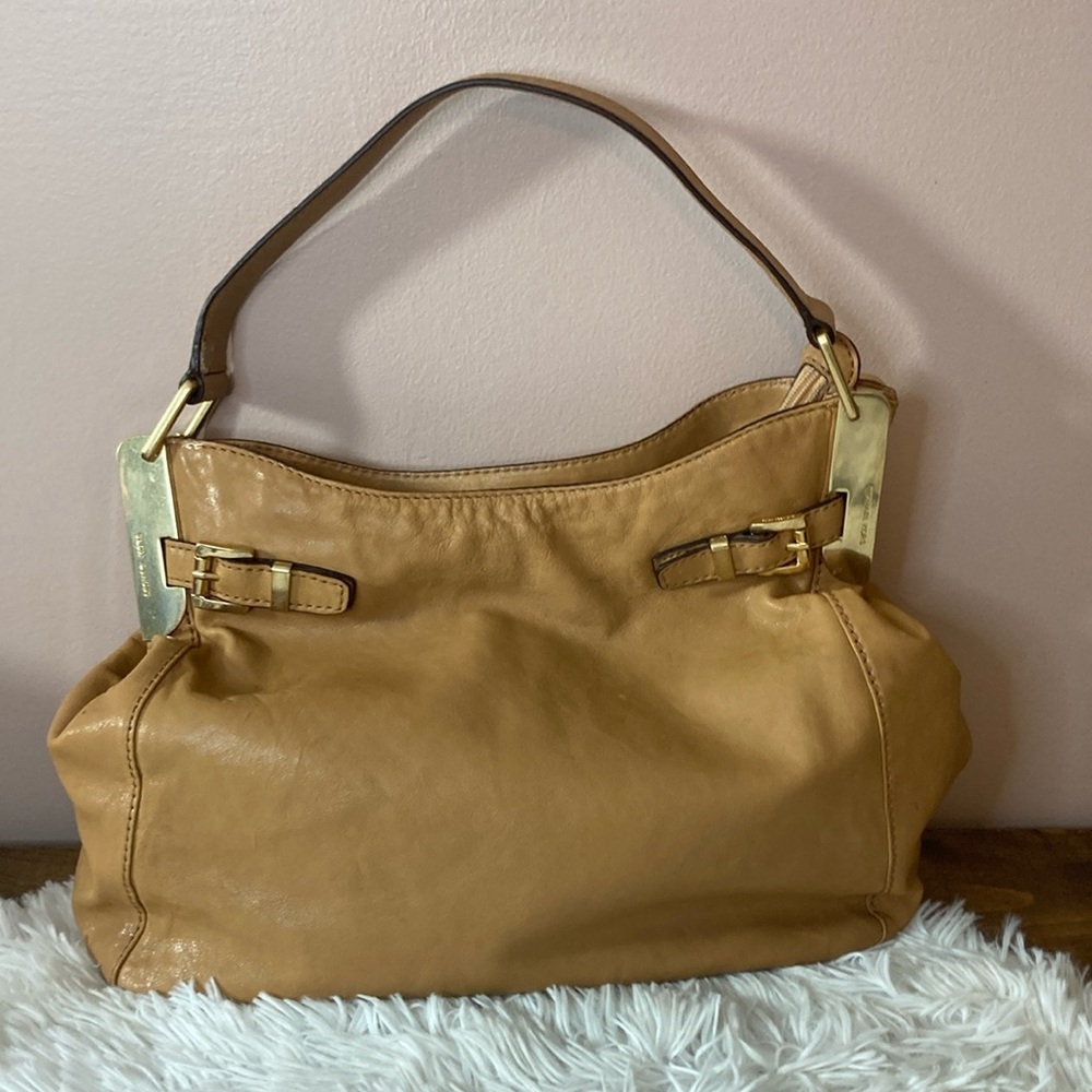 MICHAEL Michael Kors Tan and Gold Bag